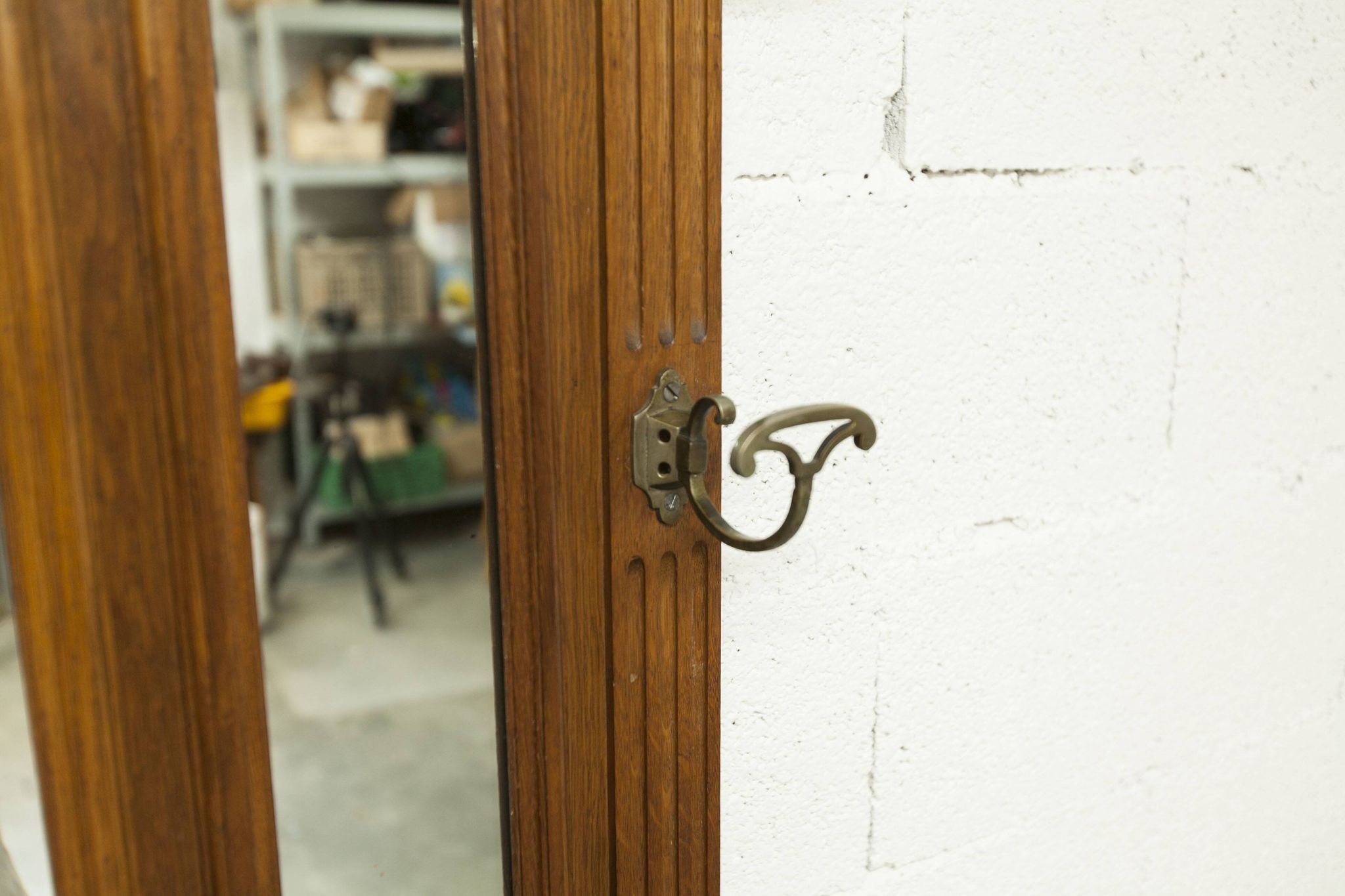 Napoleon III style walnut wardrobe, late 19th century, 3 mirrors, marble top, 8 coat hooks
