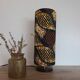 tube lamp wooden base | wax fabric boho-ethnic chic