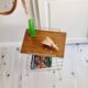 Metal and Formica magazine rack side table