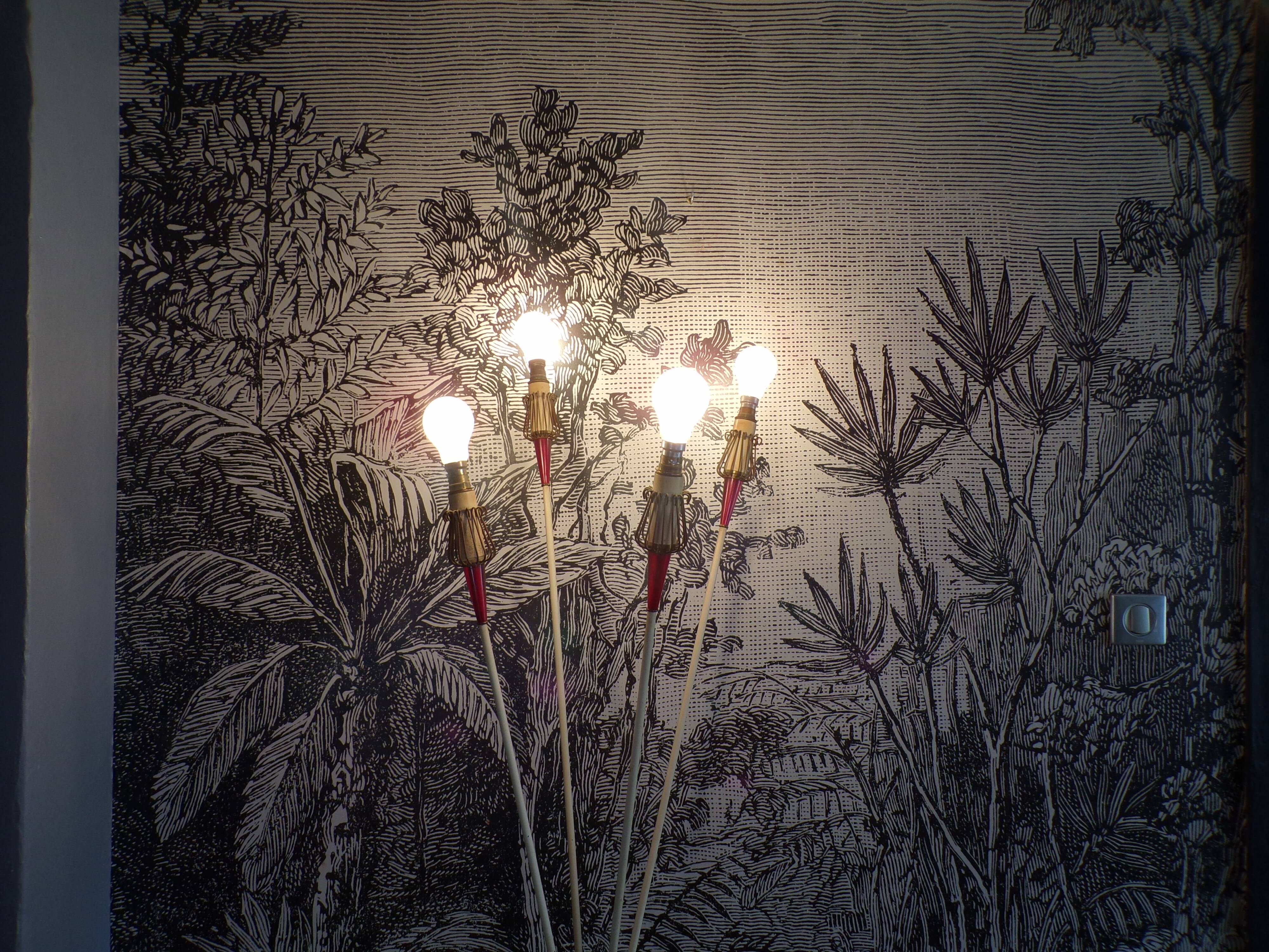 Lily of the valley floor lamp by René Mathieu for Lunel