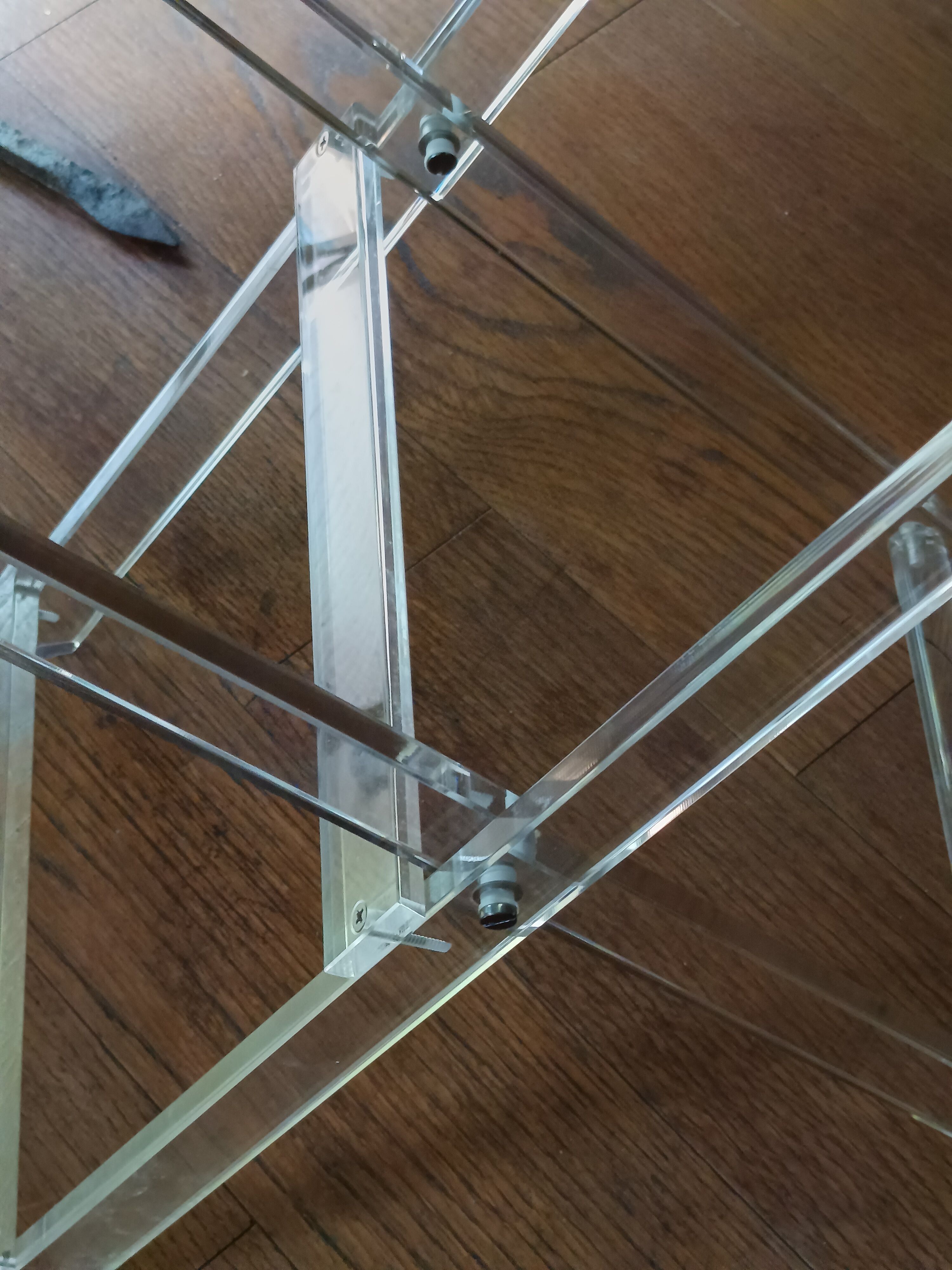 Folding side table in plexiglass with removable top – Vintage design