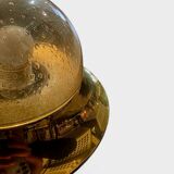 Vintage Austrian wall light in amber bubble glass