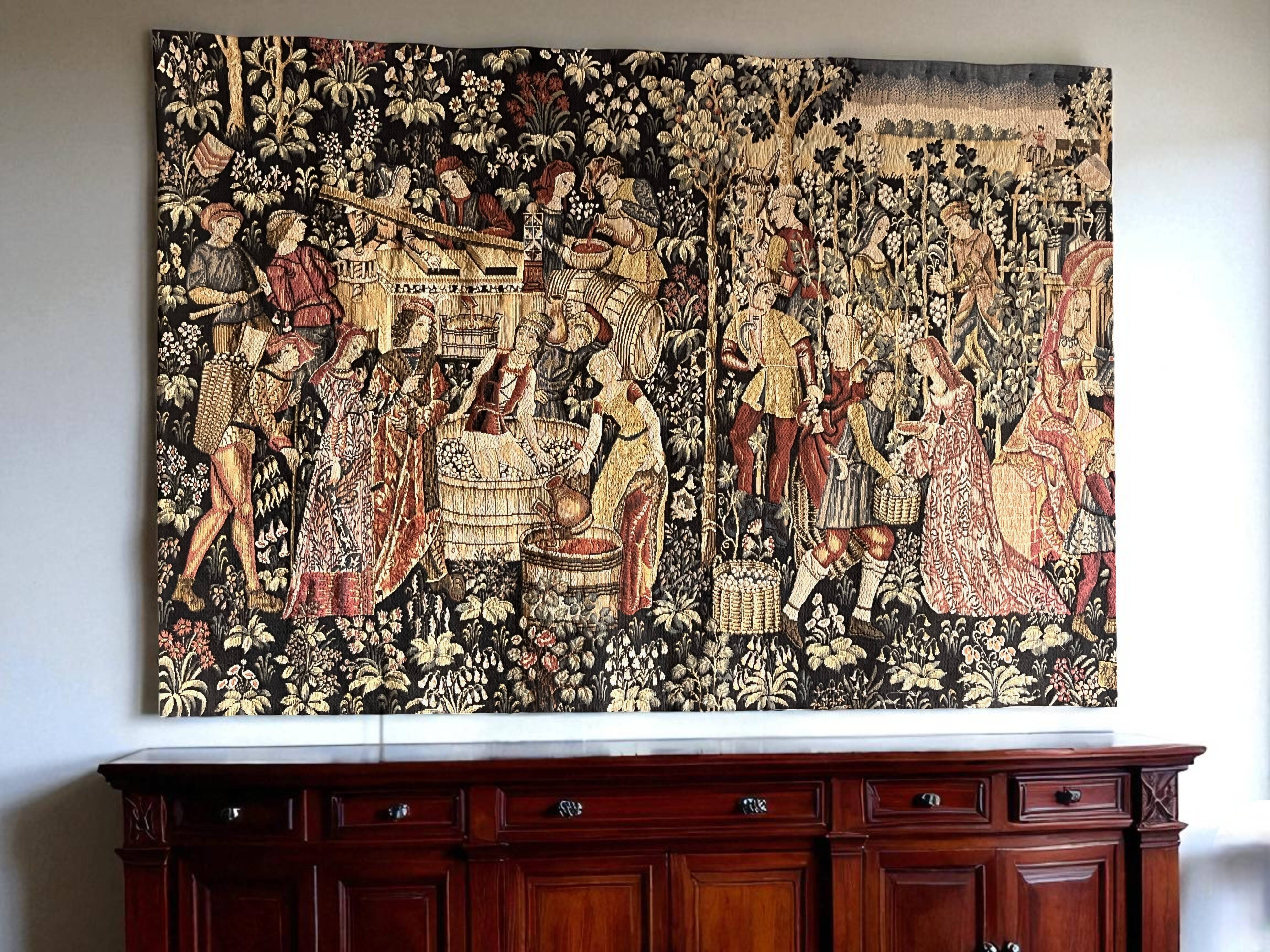 Halluin tapestry, important medieval scene, 20th century certificate