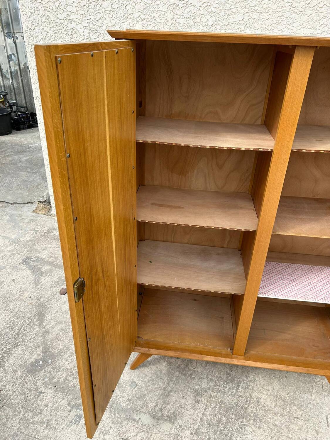 Rattan style wooden cabinet