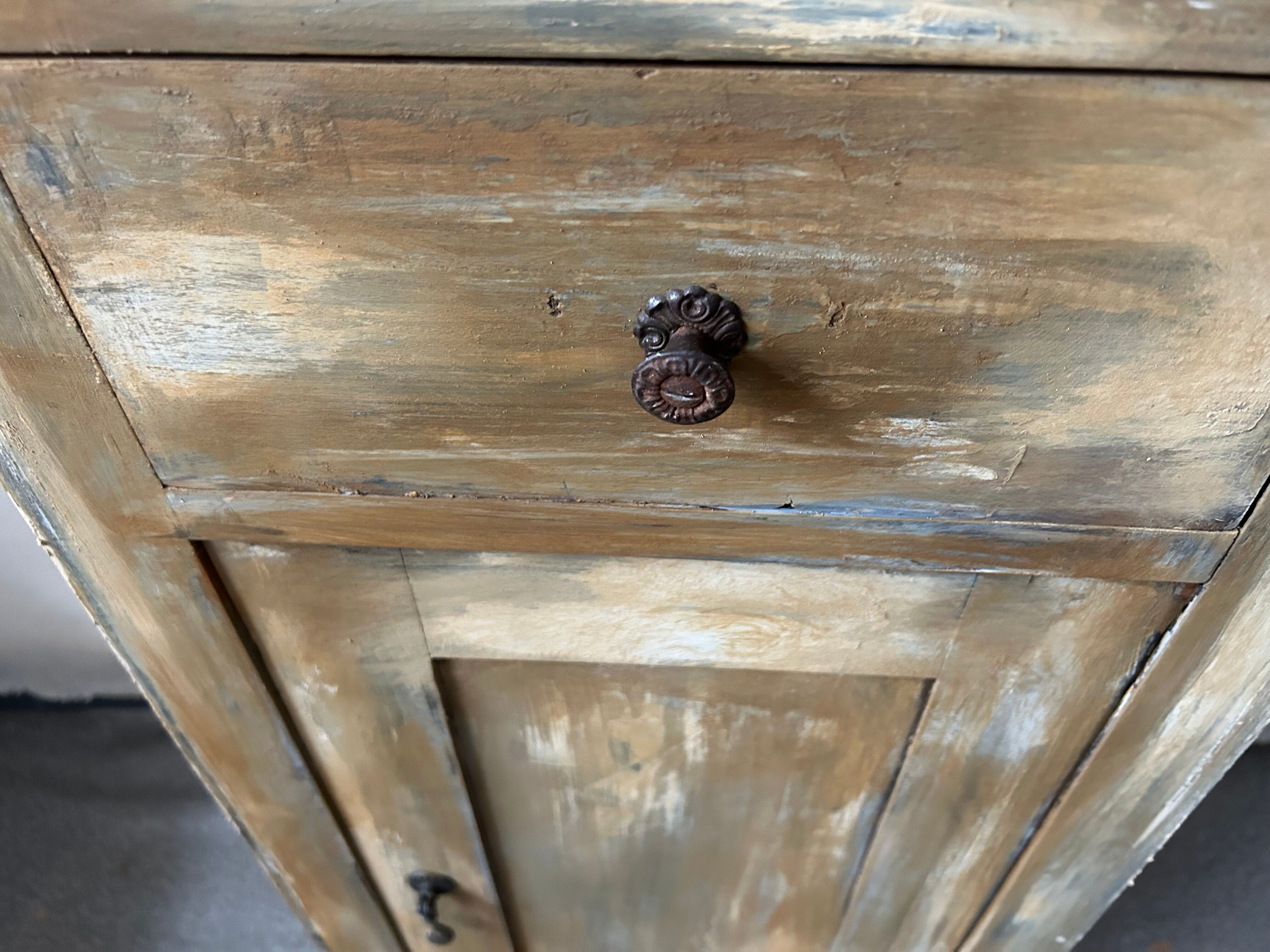 Meuble d'entrée console patinée