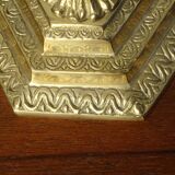 7-branch chandelier, in gilded brass, signed Wainberg.