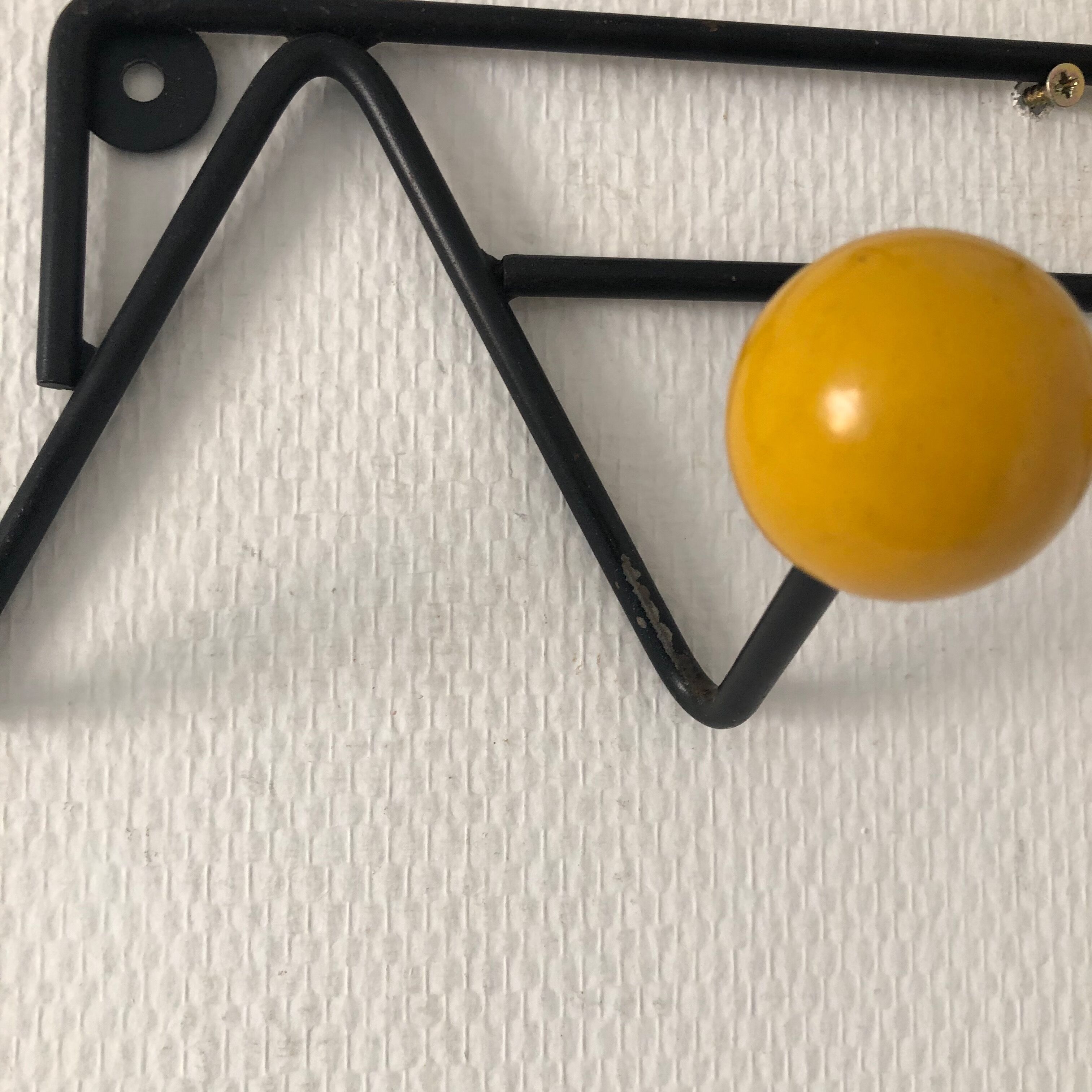 Pair coat racks balls 4 vintage patères 1960