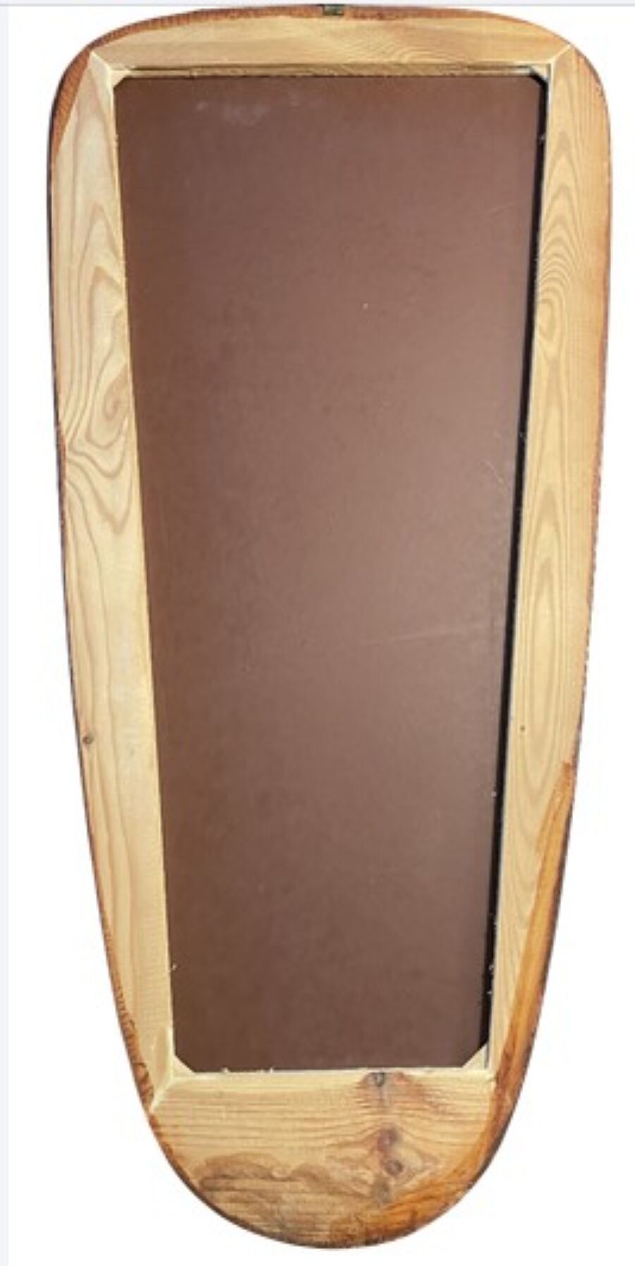 Miroir Art Déco en laiton de forme libre 78 cm