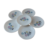 Set of 6 flat plates Gien model Marjolaine