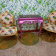 Pair of armchairs Louis XV style printed flower