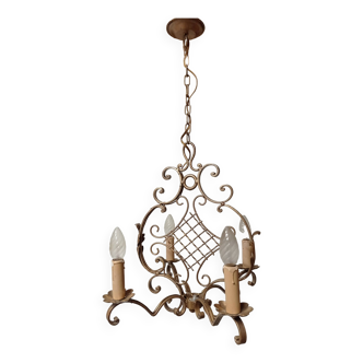 Vintage CROSS chandelier - Post-war - 1940s - Bronze