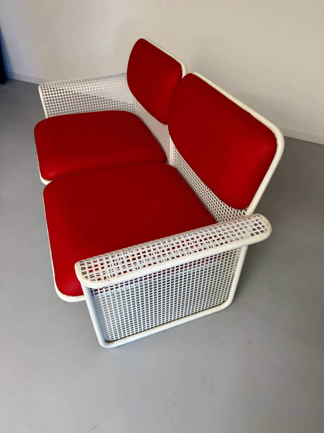 Old 2 seater sofa Italian design from the 70s Talin Vicenza metal per