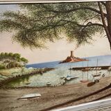 Signed painting The port of Antibes