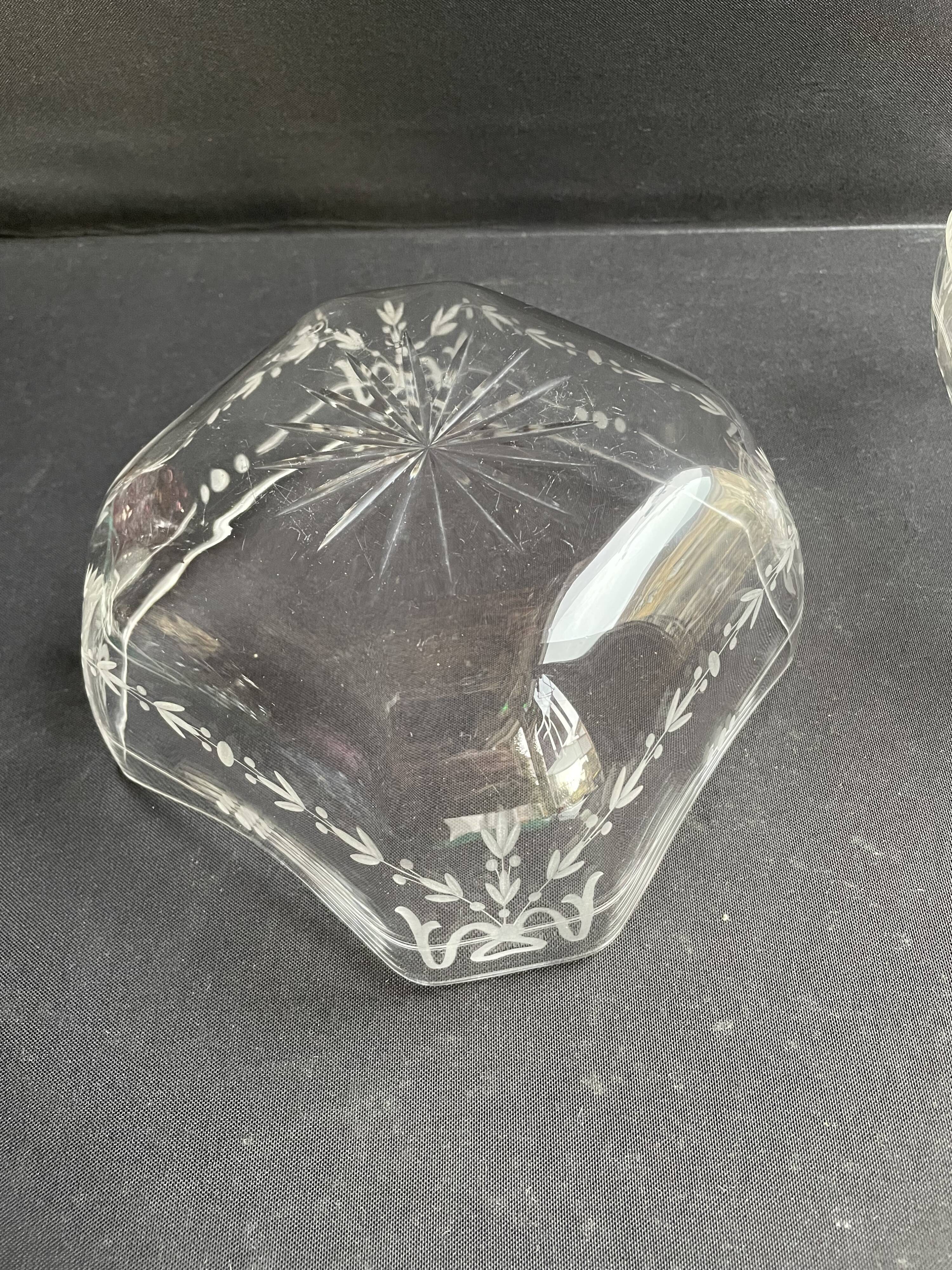 2 Louis XVI style cut crystal salad bowls