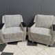 set of 2 grey relax chairs on castors 1970s