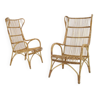 Midcentury rattan armchairs, 1960s