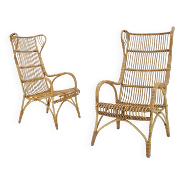 Midcentury rattan armchairs, 1960s