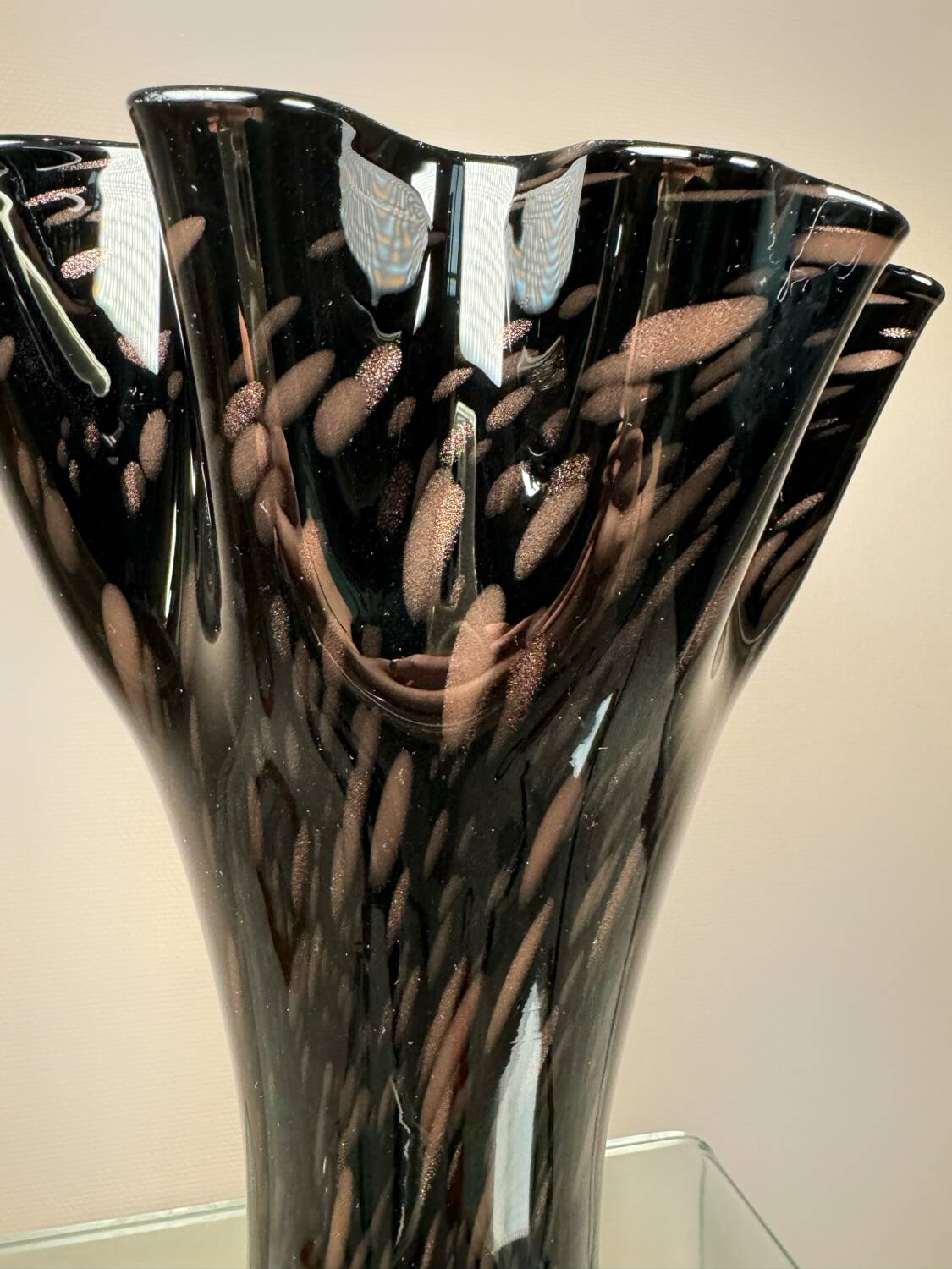 Large Murano aventurine vase from the 60s