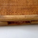Vintage rattan serving tray