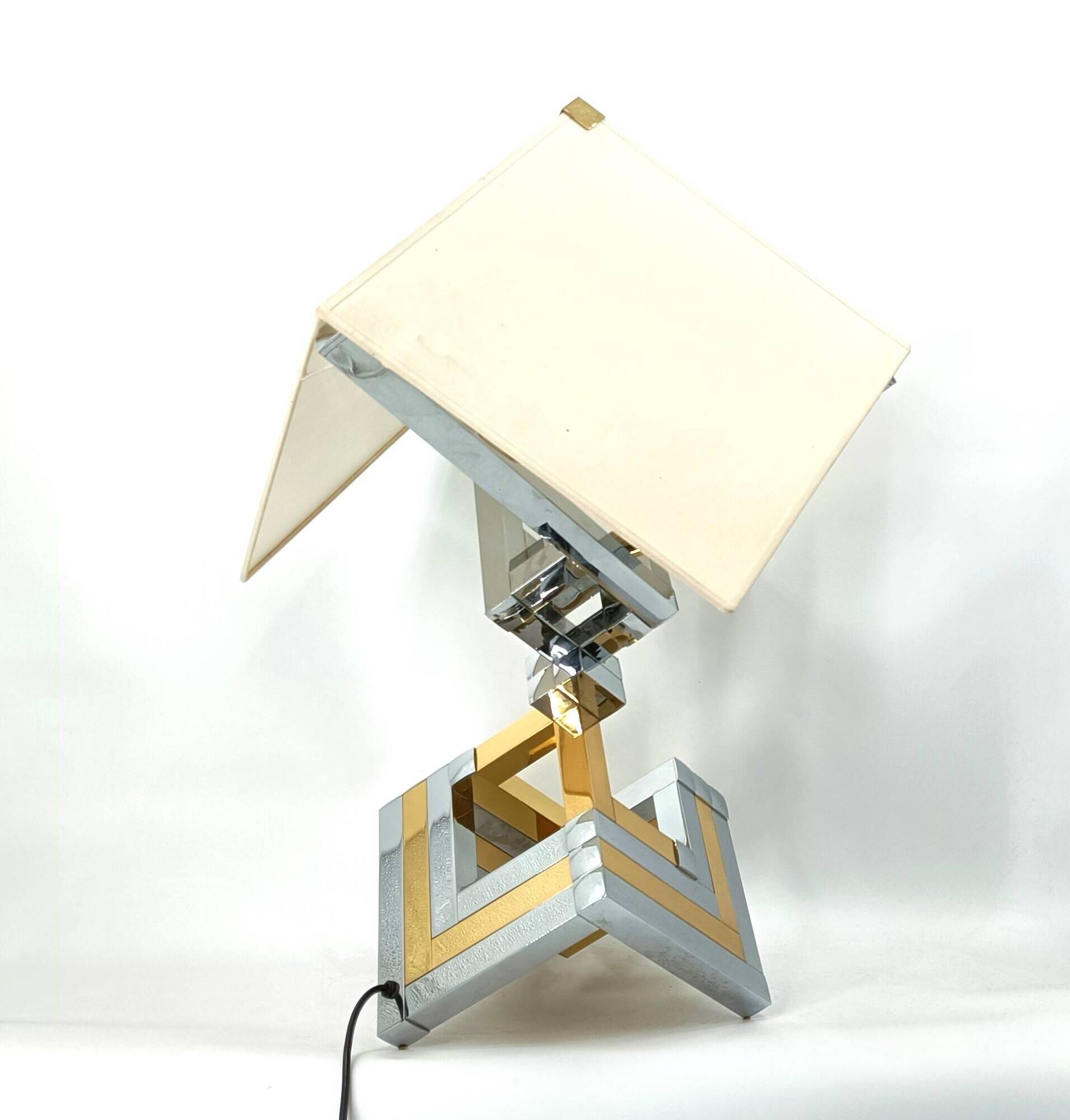 Large Geometrical table lamp by Lumica, Spain, 1970s