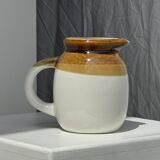 Small two-tone white and brown pitcher Made in China