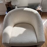 Fauteuil bouclette blanc Shona Made