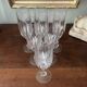 6 antique cut and engraved crystal champagne flutes