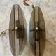 Pair of 70s smoked glass wall lamps