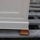 Renovated antique bedside table – Greige Galuchat, wooden top – houseboat style