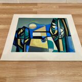 Lithograph signed "Albert Ferenz" Design 1950.