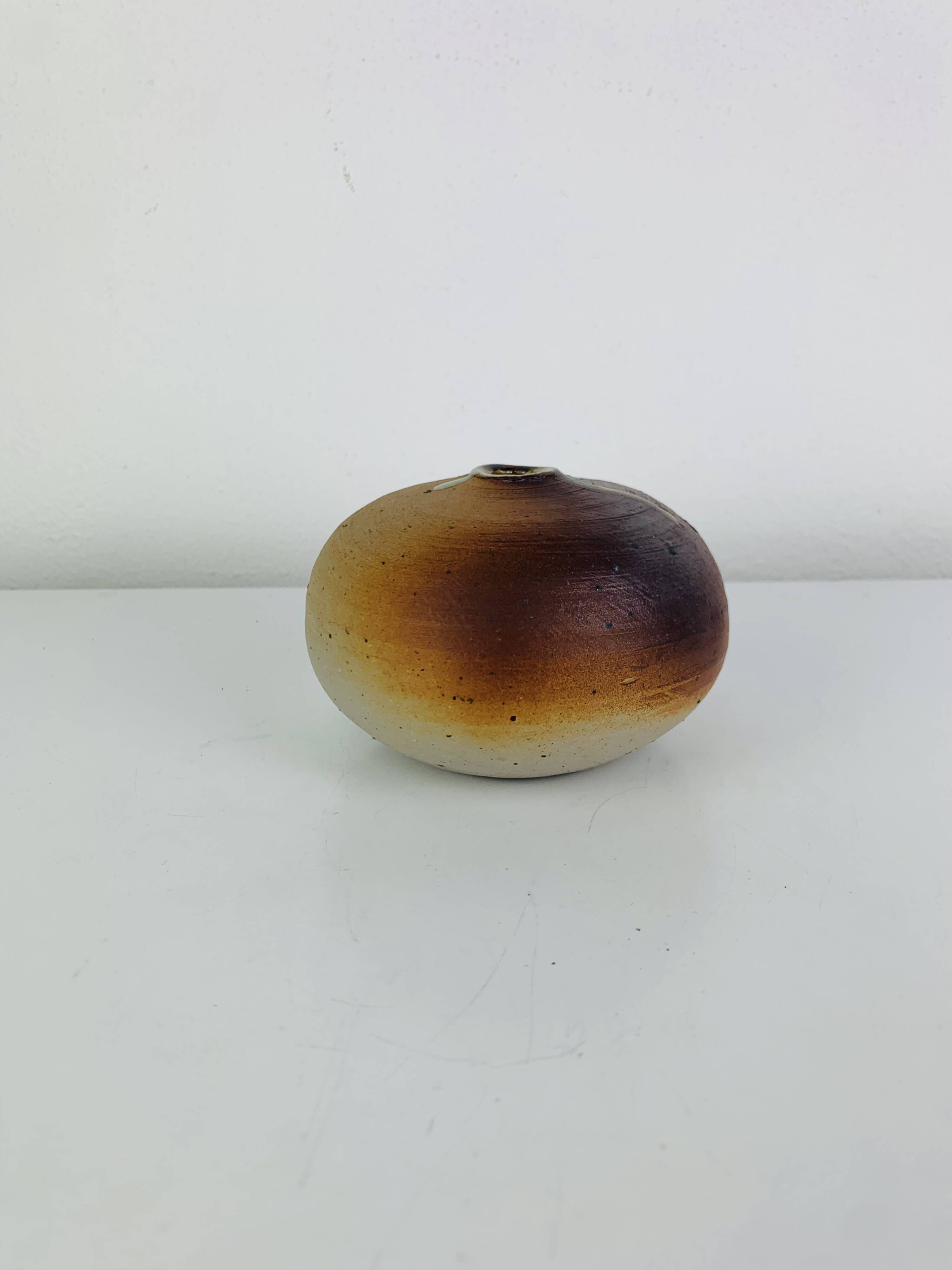 Vintage stoneware round vase