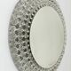 Large round wall mirror with glass flowers by Emil Stejnar, backlit by Nikoll, Austria.
