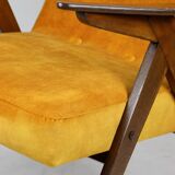 Yellow Gold Chameleon Bunny Armchair attributed to Jozef Chierowski, 1970s