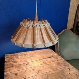 Suspension en bois et tissu, années 60