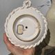 White ceramic candle holder twisted antique rope