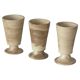 Set of 3 mid-century pottery cups from the 1960s.