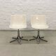 White Osvaldo Borsani 'Modus' Fiberglass and Aluminium Desk Side Chairs 70s