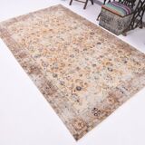 5x8 Rug For Farmhouse Room Blue Orange Vintage Rug, 162x262Cm SK 5165
