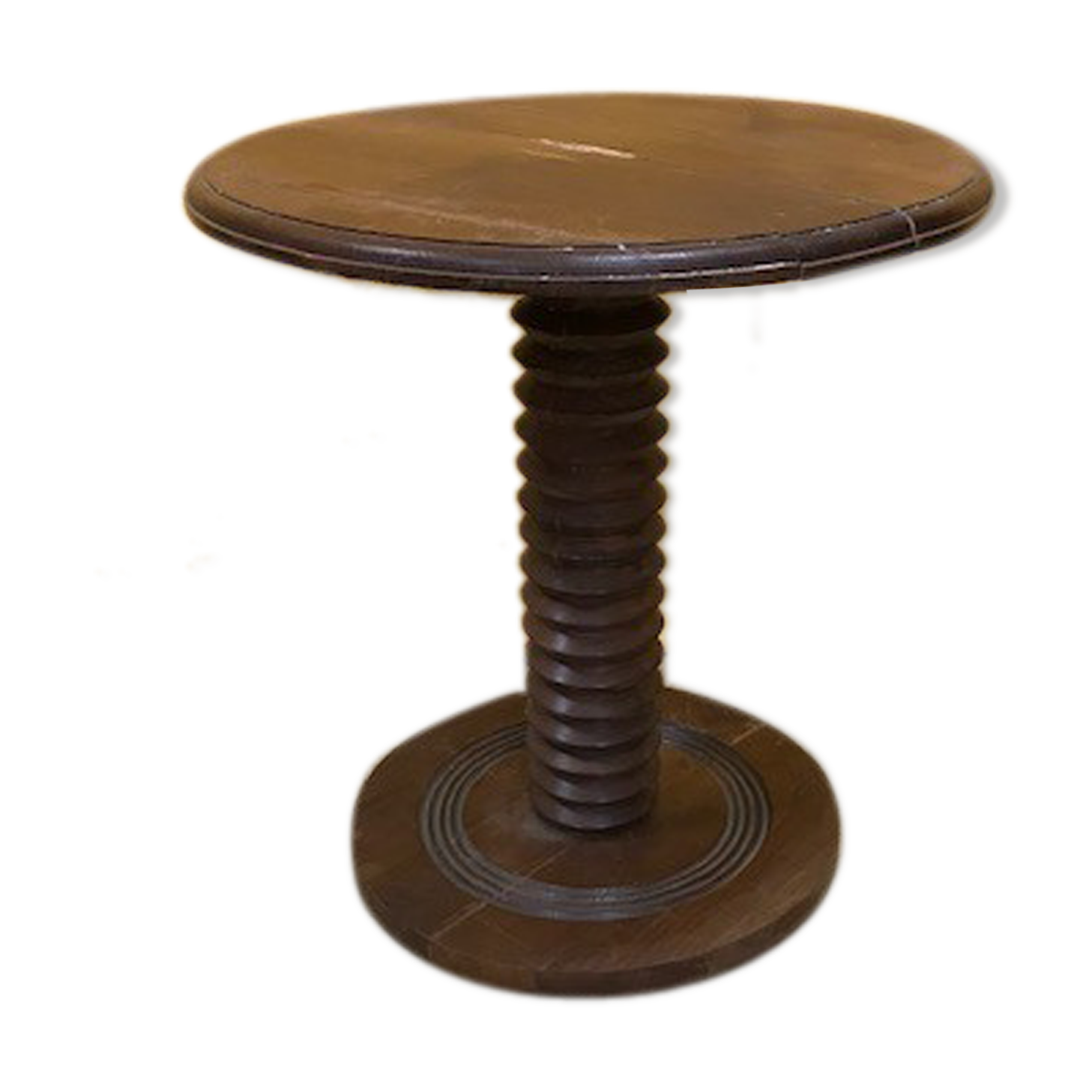 Table d,appointed round all wooden with central foot turned WAY NOT VIS.