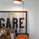 Large vintage orange lamp by Anders Pehrson for the Atelje Lyktan 1970