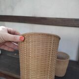 Wicker pot cache duo