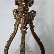 LOUIS XV style chandelier in gilded and patinated bronze with draped women