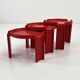 Set of 3 nesting tables by Giotto Stoppino for Kartell, 1970.