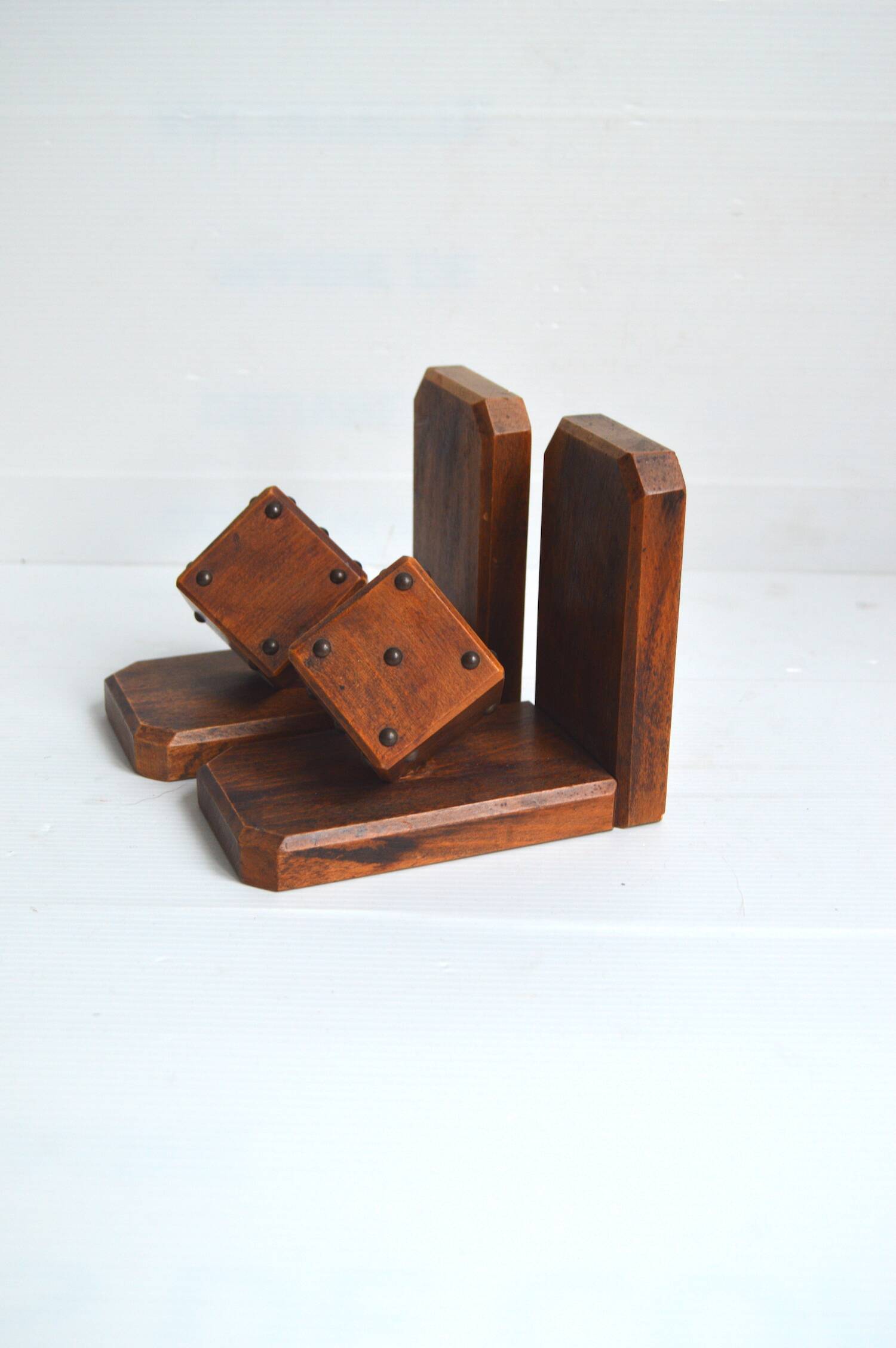 Wooden bookends