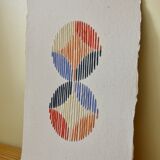 Carte brodée main sur du papier recyclé