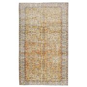 Vintage Turkish handmade wool cotton orange rug 147x251