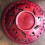 Large cup fruit basket in garnet earthenware