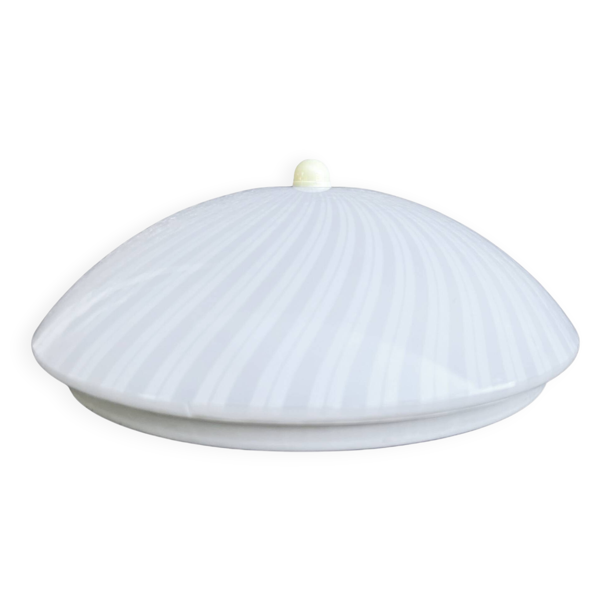 Italian modern ceiling lamp with plexiglass shade, Italy, 1970s/1980s.