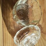 Pale green tinted glass bonbonnière – Delicate vintage shade