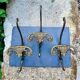 3 vintage Italian baroque brass coat hooks